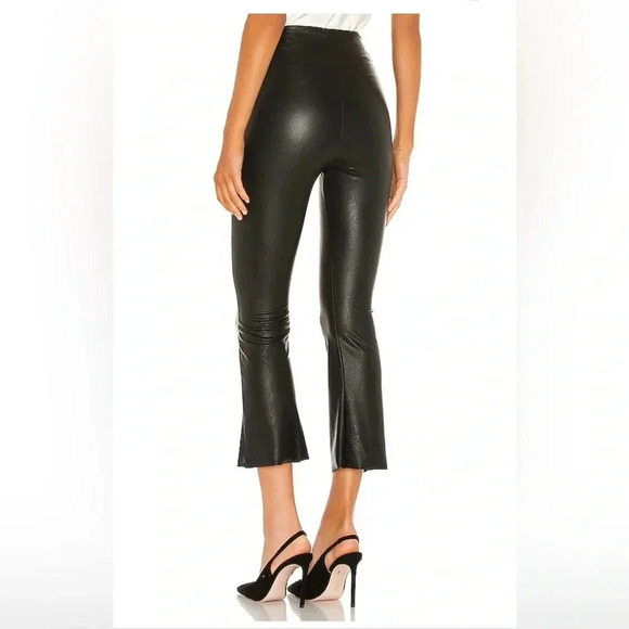 Commando Control Faux Leather Cropped Flare apart in Black - Picture 3 of 6